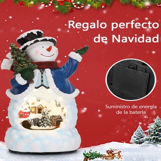 Foto 3 | Foto 3 | Figura Decorativa Navideña De Cm-top Muñeco Nieve Con Paisaje Y Tren Giratorio