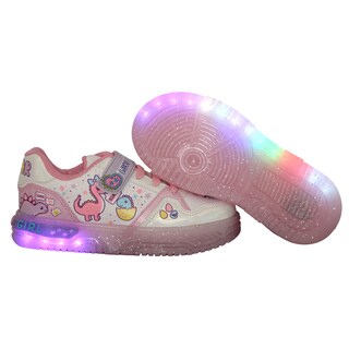 Foto 6 | Foto 6 | Tenis Choclo Led Para Niña Dinosaurios Love Colores Pastel Rosa Lila Comodos Ligeros Antiderrapantes Con Velcro