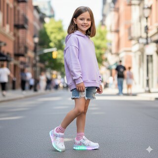 Foto 7 | Foto 7 | Tenis Choclo Led Para Niña Dinosaurios Love Colores Pastel Rosa Lila Comodos Ligeros Antiderrapantes Con Velcro