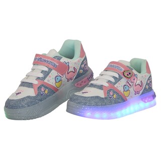 Foto 2 | Foto 2 | Tenis Choclo Con Luces Led Para Niña Diseño Dinosaurios Ajuste Velcro Comodo Ligero Colores Pastel Y Mezclilla
