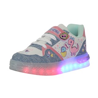 Foto 3 | Foto 3 | Tenis Choclo Con Luces Led Para Niña Diseño Dinosaurios Ajuste Velcro Comodo Ligero Colores Pastel Y Mezclilla