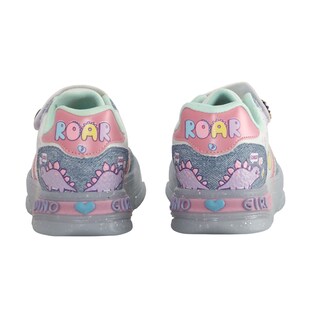 Foto 4 | Foto 4 | Tenis Choclo Con Luces Led Para Niña Diseño Dinosaurios Ajuste Velcro Comodo Ligero Colores Pastel Y Mezclilla