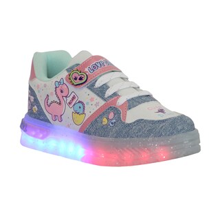 Foto 1 | Foto 1 | Tenis Choclo Con Luces Led Para Niña Diseño Dinosaurios Ajuste Velcro Comodo Ligero Colores Pastel Y Mezclilla