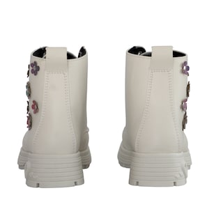 Foto 4 | Foto 4 | Bota Botin Para Niña En Color Latte Beige Con Estoperoles De Flores Tornasol Ligeras Comodas Antierrapantes Moda Casual Urbana