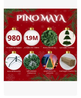 Foto 2 | Foto 2 | Arbol de Navidad Artificial Frondoso 1.90 m