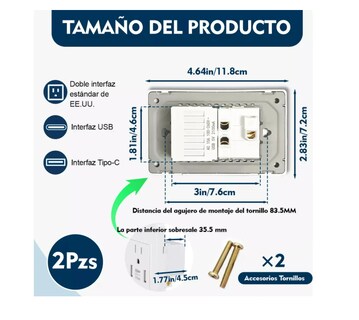 Foto 2 | Foto 2 | Toma De Corriente Del Americanos Para Pared Usb