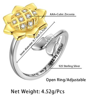 Foto 4 | Foto 4 | Anillo Xtellar Ajustable de Girasol Antiestrés Giratorio