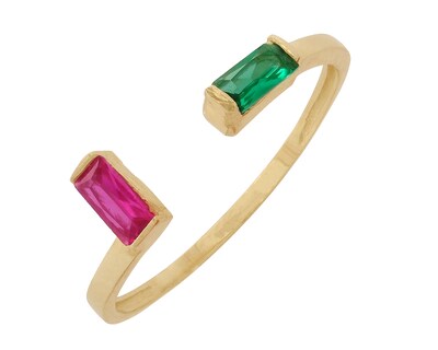 Foto 2 | Foto 2 | Anillo Baguettes Abierto #7-9 Oro 10k Horoz C1149