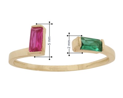 Foto 5 | Foto 5 | Anillo Baguettes Abierto #7-9 Oro 10k Horoz C1149