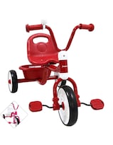 Triciclo Para Niños Asiento Ajustable Ruedas De Eva Con Canasta Apto A Partir De 2 Años Soporta Hasta 25 Kg - Rojo