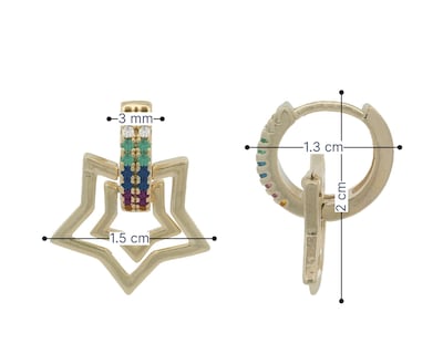 Foto 5 | Foto 5 | Arete Estrella Circonia Colores Chapa De Oro 18k Horoz Ch606