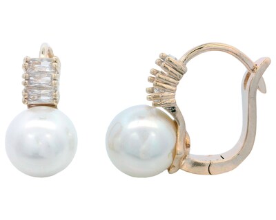 Foto 2 | Foto 2 | Arete Perla Blanca Chapa De Oro 18k Horoz Ch605