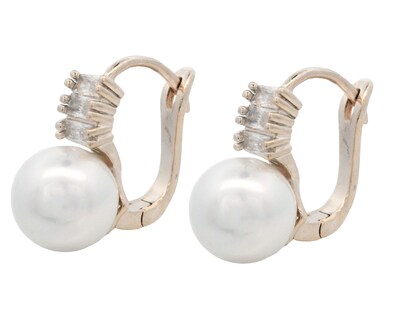 Foto 3 | Foto 3 | Arete Perla Blanca Chapa De Oro 18k Horoz Ch605