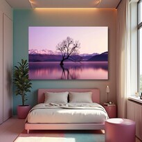 Cuadro Decorativo Paisaje 80x120cm Lago Púrpura