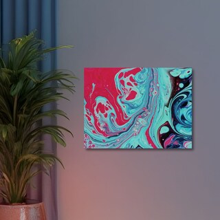 Foto 1 | Foto 1 | Cuadro Decorativo Abstracto 20x30cm Turquesa Neón