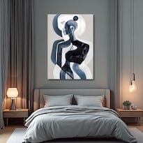 Cuadro Decorativo Abstracto 60x80cm Silueta Azul