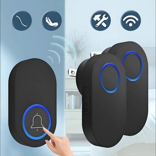 Foto 2 | Foto 2 | Timbre Inalámbrico Impermeable Con 1 Transmisor Y 2 Receptores Durabilidad A Larga Distancia Timbres Inalámbricos