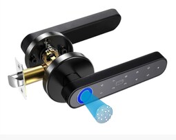 Cerradura Con Contraseña Y Huella Dactilar Negro