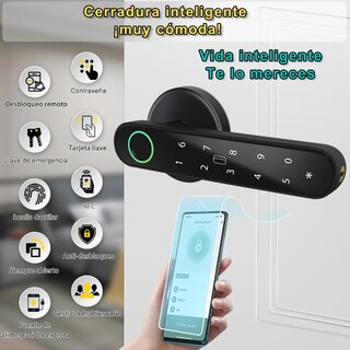 Foto 3 | Foto 3 | Cerradura Con Contraseña Y Huella Dactilar Negro