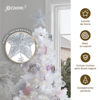 Foto 3 | Foto 3 | Set De Esferas Y Adornos Navideños Para Árbol De Navidad Esquimal Decoración Navideña Cristal Plateado 25 Piezas