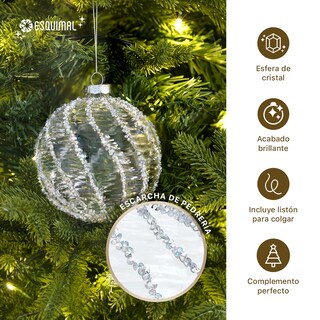 Foto 4 | Foto 4 | Set De Esferas Y Adornos Navideños Para Árbol De Navidad Esquimal Decoración Navideña Cristal Plateado 25 Piezas