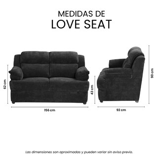 Foto 7 | Foto 7 | Love Seat Trinity Kendra  Color Gris Carbón 2 Plazas