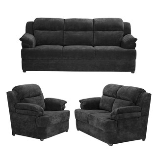 Foto 1 | Foto 1 | Sala Trinity Kendra Color Gris Carbón 3 Piezas ( Sillón + Love Seat + Sofá )