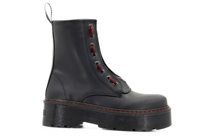 Foto 1 | Foto 1 | Botas Offlander  Tipo Militar Chunky  Piel Crazy  Negro  Doble Cierre
