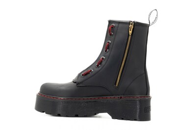 Foto 2 | Foto 2 | Botas Offlander  Tipo Militar Chunky  Piel Crazy  Negro  Doble Cierre