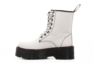 Foto 2 | Foto 2 | Botas Offlander Tipo Militar Chunky Piel Napa Blancas para Mujer