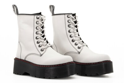 Foto 3 | Foto 3 | Botas Offlander Tipo Militar Chunky Piel Napa Blancas para Mujer