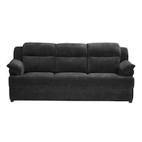 Sofá Trinity Kendra Color Gris Carbón 3 Plazas