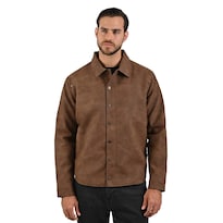 Wrangler Chamarra Casual Para Hombre En Piel Sintética Color Café.