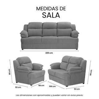 Foto 7 | Foto 7 | Sala Trinity Kendra Color Gris 3 Piezas ( Sillón + Love Seat + Sofá )