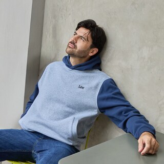 Foto 7 | Foto 7 | Hoodie Lee Para Hombre Con Gorro En Color Gris Y Azul.