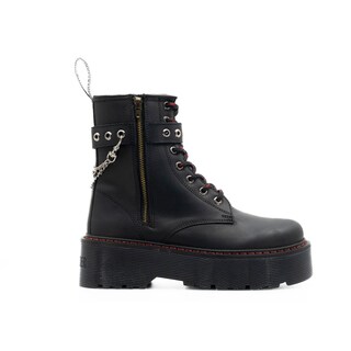 Foto 2 | Foto 2 | Botas Offlander Tipo Militar Chunky Piel Crazy Negras Cadenas Plateadas para Mujer