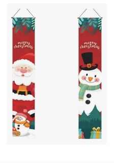 Foto 1 | Foto 1 | Pancartas De Navidad Papá Noel Coraciones Navideñas El Par Rojo