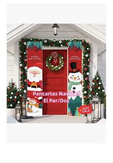 Foto 3 | Foto 3 | Pancartas De Navidad Papá Noel Coraciones Navideñas El Par Rojo