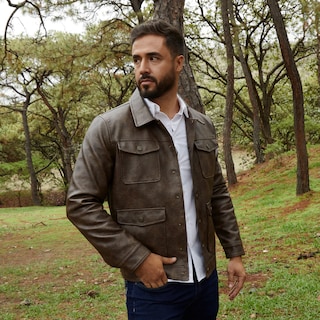 Foto 7 | Foto 7 | Chamarra Wrangler Estilo Trucker Para Hombre En Piel Sintética Café Oscuro