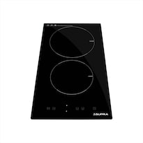 Parrilla Eléctrica Empotrable Vitro2 De 2 Quemadores  Vitrocerámica Negra Con Panel Touch Y Temporizador