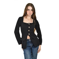 Blusa Con Botones Metalicos Roman Fashion /juvenil 1912 (negro) Negro