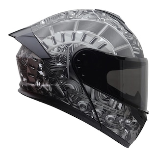 Foto 2 | Foto 2 | Casco Roda Force Plata Mate Engine Abatible Mica Humo Svs Plateado