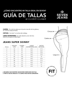 Foto 6 | Foto 6 | Jeans Mujer Skinny Push Up Stretch 7032stme Seven Jeans