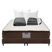 Colchón Restonic Nautilus King Size + Box Dicasa + Almohada Royal Twin + Protector Lux + Sábanas Royal