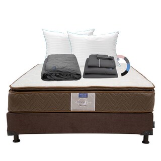 Foto 1 | Foto 1 | Colchón Restonic Nautilus Queen Size + Box Dicasa +  Almohada Royal Twin + Protector Lux + Sábanas Royal