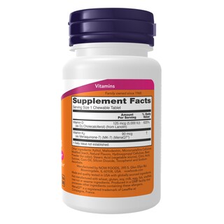 Foto 2 | Foto 2 | Now Foods | D3 + K2  90 Tabletas Masticables