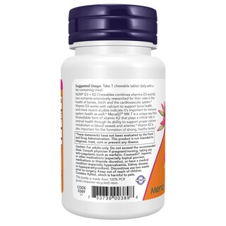 Foto 3 | Foto 3 | Now Foods | D3 + K2  90 Tabletas Masticables