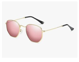 Lentes De Sol Hexagonales Espejadas Polarizadas Metal