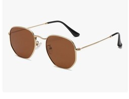 Lentes De Sol Hexagonales Espejadas Polarizadas Metal