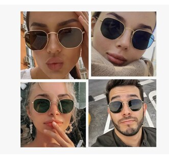 Foto 3 | Foto 3 | Lentes De Sol Hexagonales Espejadas Polarizadas Metal